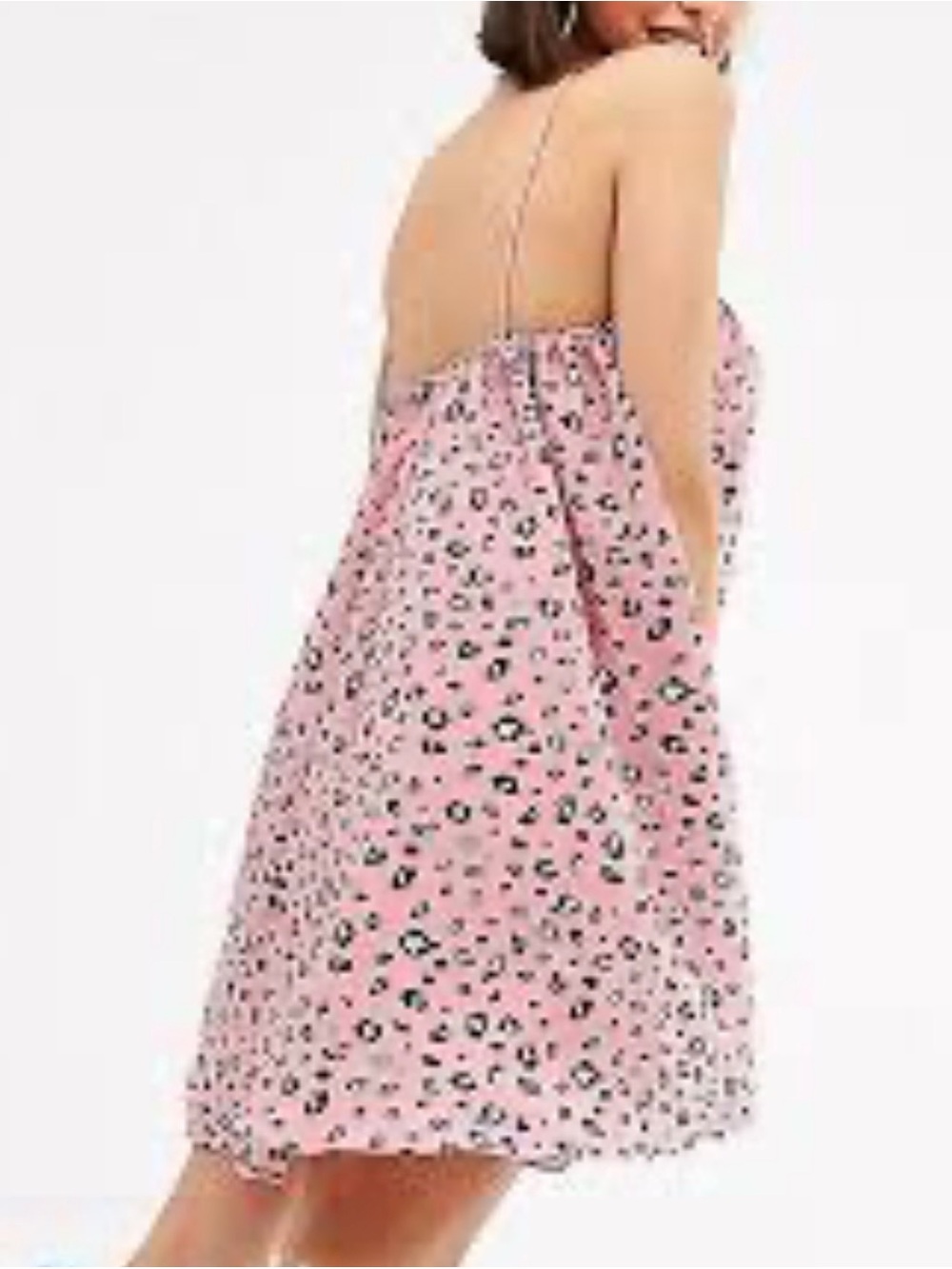 Missguided Trapeze Pink Leopard Print Mini Dress with Delicate Spaghetti Straps